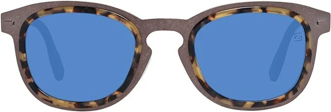 Gafas de sol para hombre Ermenegildo Zegna ZC0007 38V bronce redondo azul 50-23-145 mm Foto 2 de 3