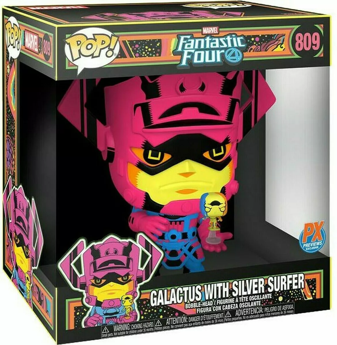 Marvel Funko Pop Galactus with Silver Surfer 809 Black Light
