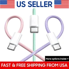 For iPhone 15 Pro Max USB-C to USB-C Cable Fast Charger lot Type C Charging Cord