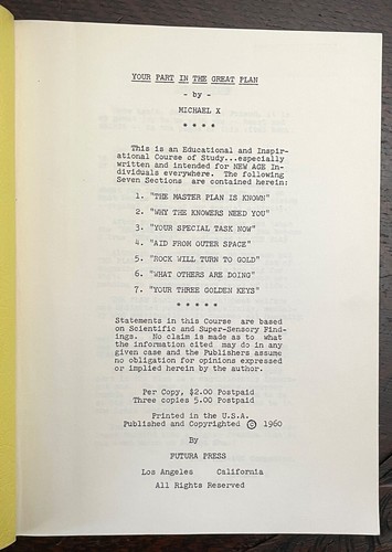 YOUR PART IN THE GREAT PLAN - Michael X, 1st 1960 - ALIENS UFO SPACE MESSAGE - Picture 3 of 7