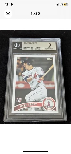 Mike Trout 2011 Topps Update #US175 BGS 9 Mint 3x 9.5 Sub Grades