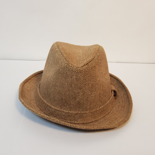VTG McGregor Mens Tweed Fedora Hat Brown Tan Lined Band Wool Blend SZ L - Picture 13 of 14