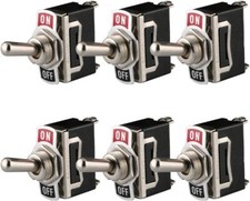 Switch 12V-24V-48V-110V/10A, 220V-230V/6A, (6 pieces, black)