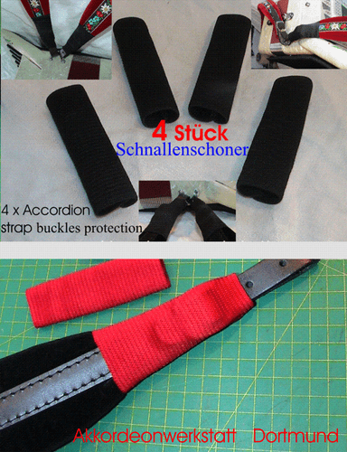 4 x Schnallenschutz für Akkordeon- Gurte, 4 x accordion strap buckles protection - Bild 1 von 11
