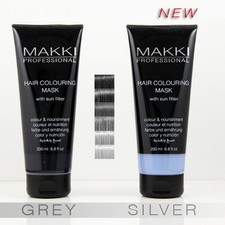Grey Gray / Silver Makki Professional Semi Permanent Hair Colour Mask Dye Tint
