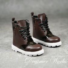 1/4MSD 1/3SD BJD Basketball Shoes Spliced Sneakers Lace-up Boots Brown/Black