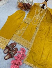 NEW FANCY CHINNON SILK SALWAR KAMEEZ WITH DESIGNER DUPATTA FOR WEDDING WEAR
