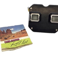 Vintage 1950s Sawyer  s Model C ViewMaster Black Bakelite Stereoscope w Reel List