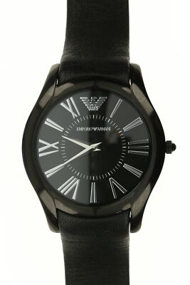 EMPORIO ARMANI Mens AR2059 Black Dial Leather Strap 43mm Watch 133443