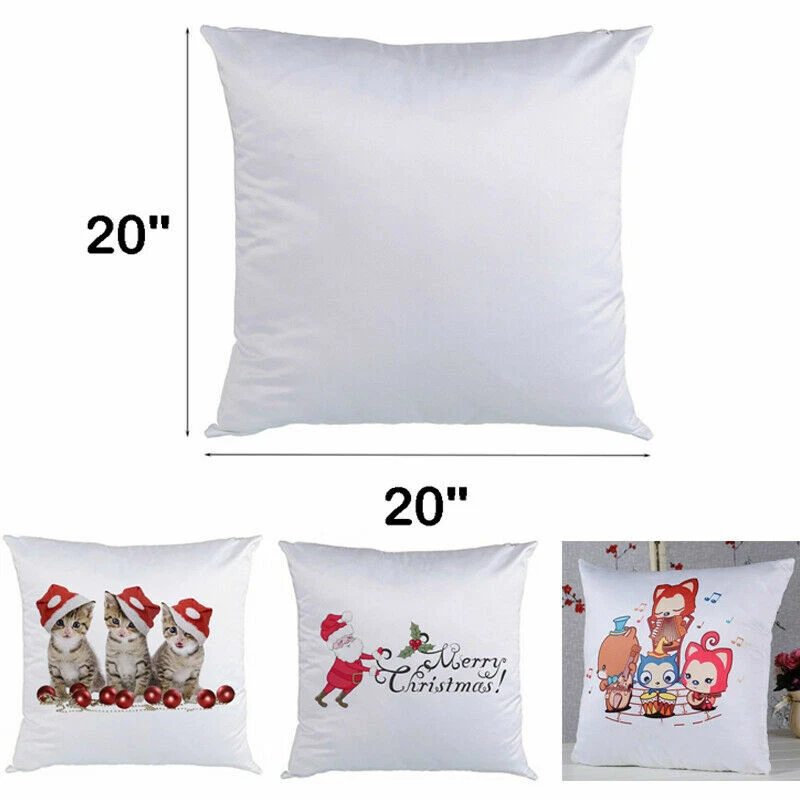 4 x Sublimation Pillow Cases White Sublimation Blank Cushion Cover Heat  Transfer