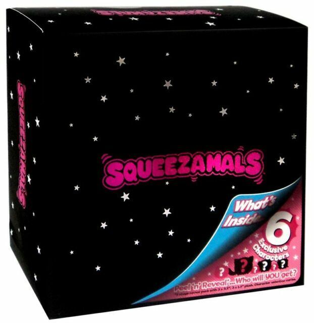 6 Exclusive Characters Squeezamals Mystery Black Box Collector Pack