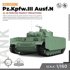 SSMODEL SS160717 1/160  N SCALE Railway Military Model Kit Pz.Kpfw.III Ausf.N