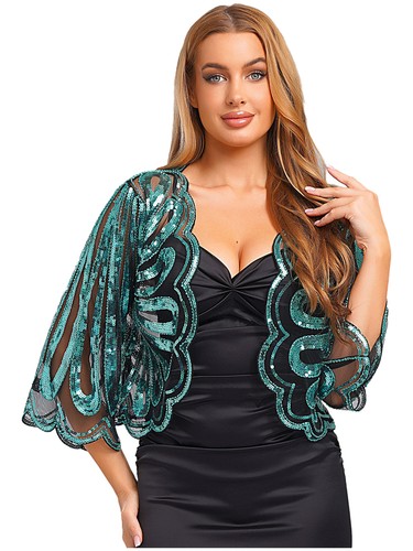 Damen Kleidungs-Zubehör Modisch Bolero Glänzend Schal Feminin Capelet Trendy - Bild 71 von 78