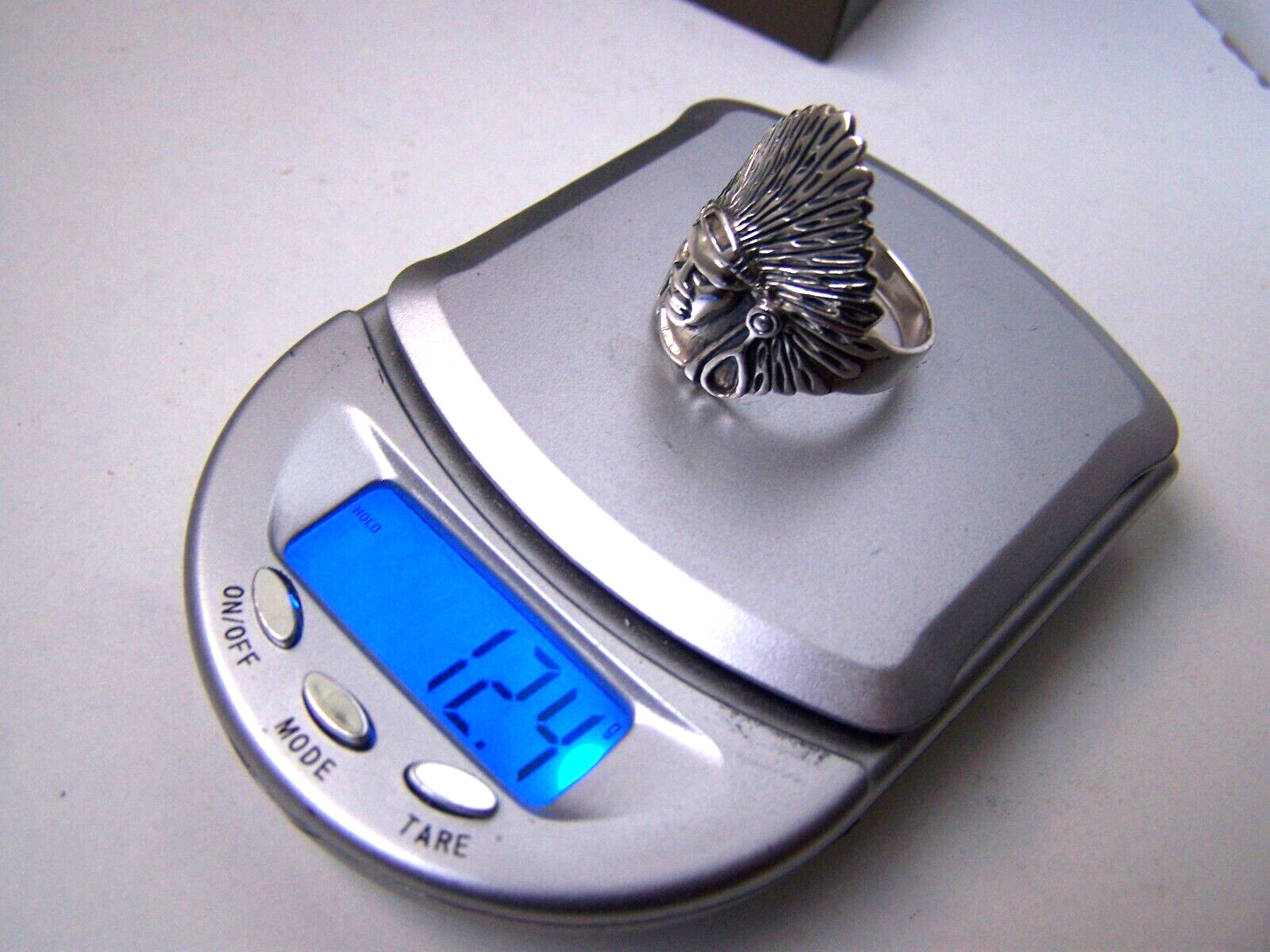 HEAVY LARGE SOLID 925 STERLING SILVER NATIVE AMER… - image 8