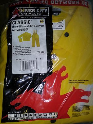 River City Yellow Classic Limited Flammability Rainwear ASTM
