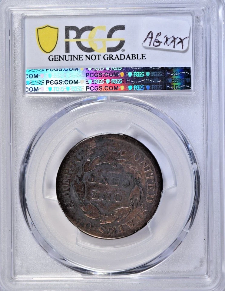 1814 CLASSIC HEAD LARGE CENT ~ PLAIN 4 VARIETY ~ NICE BOLD GOOD PCGS G DETAILS! - Image 2 of 4