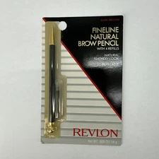 RARE Vintage Revlon Fineline Natural Brown Pencil with 4 Refills DARK BROWN NOS