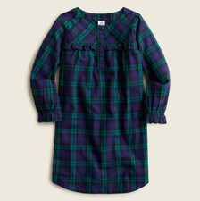 NWT J.Crew Crewcuts Girls' Long-sleeve Printed Nightgown in Holiday, Sz M