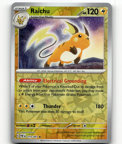 Pokemon Promo SV-P-091 Raichu Nuzzle Plush Gift Box Chinese Card