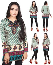 Women Kurtis Dresses India Ethnic Short Kurti Tunic Kurta Top Shirt Dress EXE02A