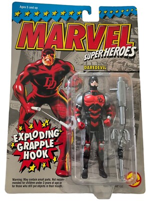 TOY BIZ 1994 - MARVEL SUPER HEROES - DAREDEVIL WITH EXPLODING GRAPPLE HOOK §