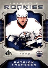 2006-07 SP Game Used #117 Patrick Thoresen RC SERIAL #525/999 EDMONTON OILERS