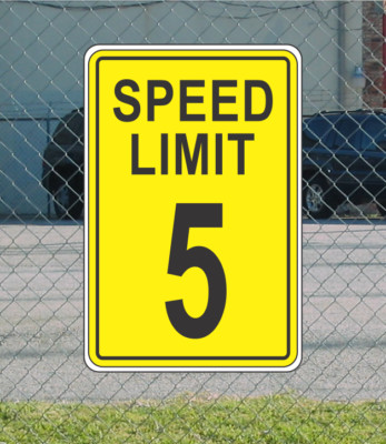 Yellow Speed Limit 5 Metal Sign for Street Road Highway Parking Lot 12''x18'' mph