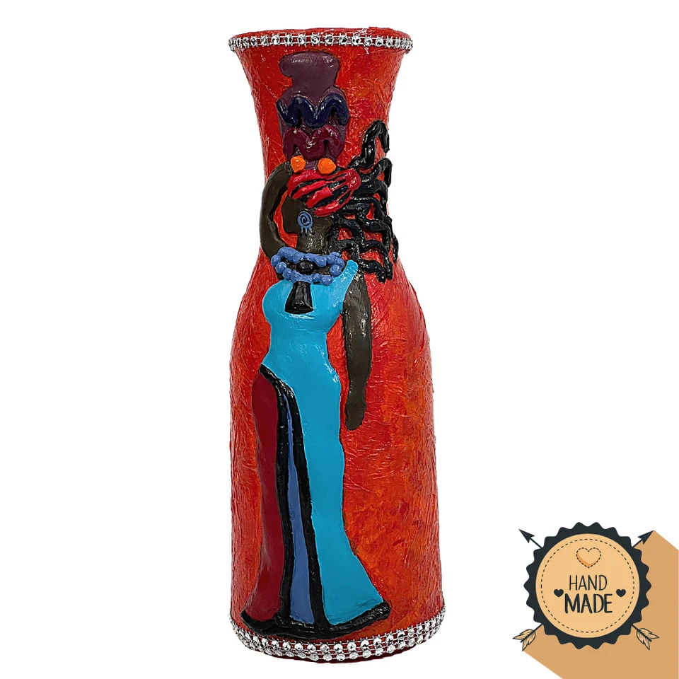 Африканские женщины ваза искусства африканского искусства ручной работы домашнего декора африканский домашний декор - Изображение 2 из 4