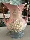 Hull Art Pottery USA 3-8 1/2” Magnolia Double Handle Ceramic Vase