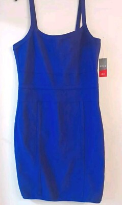 Bold Elements  Cut To Curve  XL Electric Blue Sleeveless Sheath Dress NWT