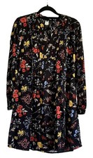 Old Navy Womens Black Floral Rayon Long Sleeve Dress Size S Boho Cottagecore NWT