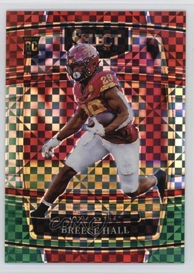 2022 Select Draft Picks Red & Green Squares Prizm /25 Breece Hall Rookie RC 06ec