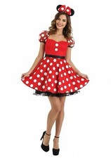 Disney Minnie Mouse Polka Dot Cosplay Costume Halloween Dress Womens Small