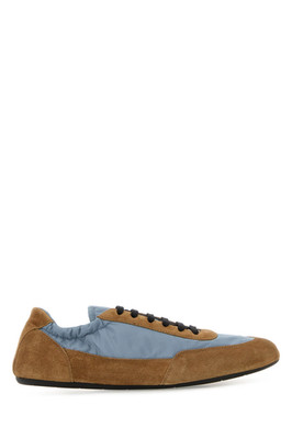 PRADA Collapse $975 Brown/Blue Re-Nylon/Suede Sneakers New & Authentic
