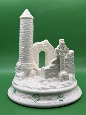 Belleek Devenish Round Tower Centerpiece ~ Millennium 2000 Collection