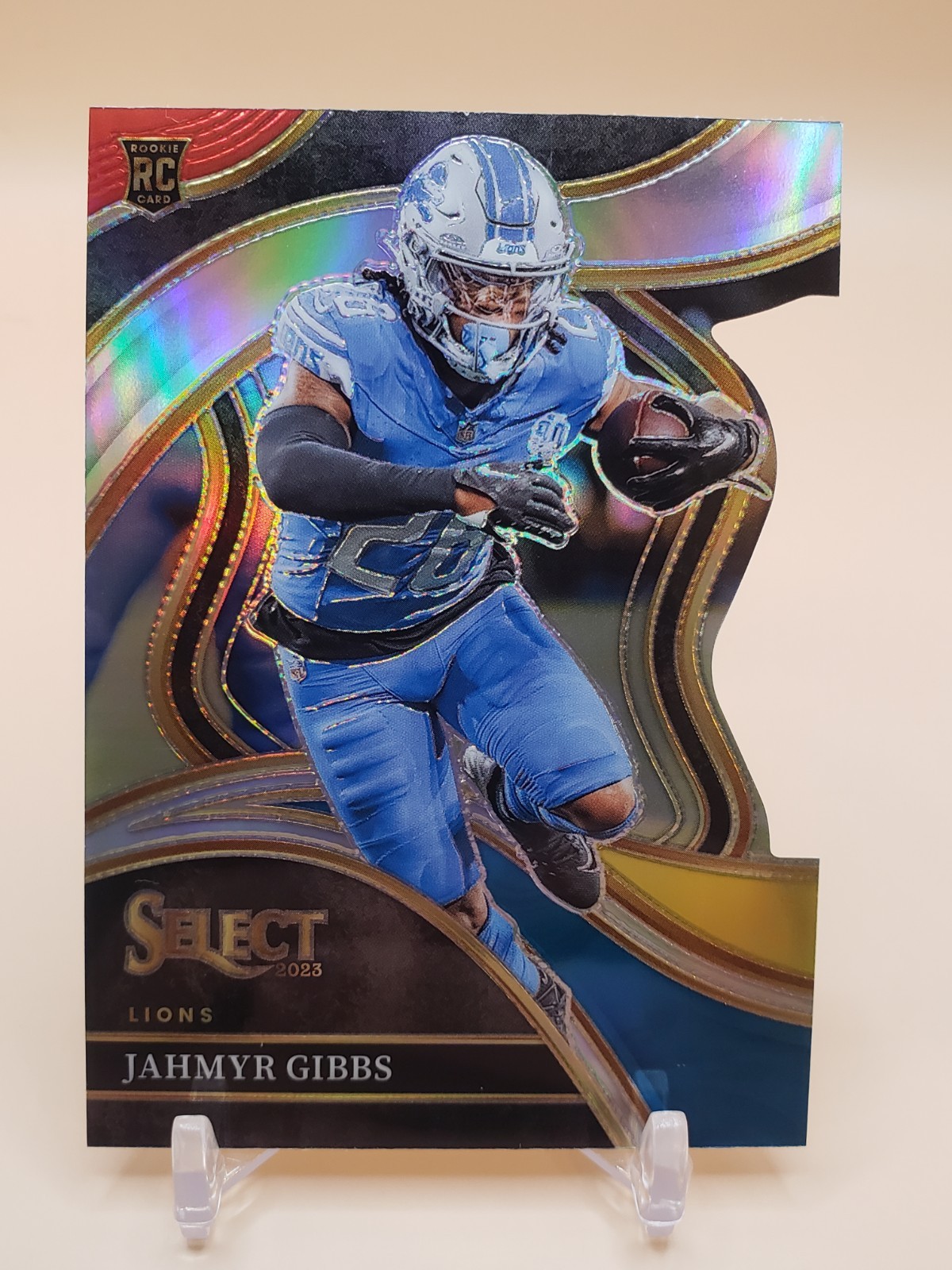 2023 Panini Select - Club Level Jahmyr Gibbs #266 Red & Yellow Prizm Die-Cut...