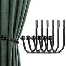 Curtain Holdbacks, 6pcs Curtains Holder Wall Mounted Drapery Tiebacks Window ...
