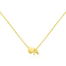 Laeclily Heart Initial Necklace For Women 18k Gold Plated Necklaces Gold-A