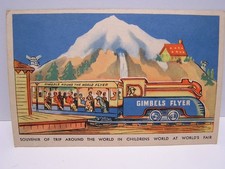 Vintage Gimbels Flyer Train Lone Ranger World's Fair Post Card