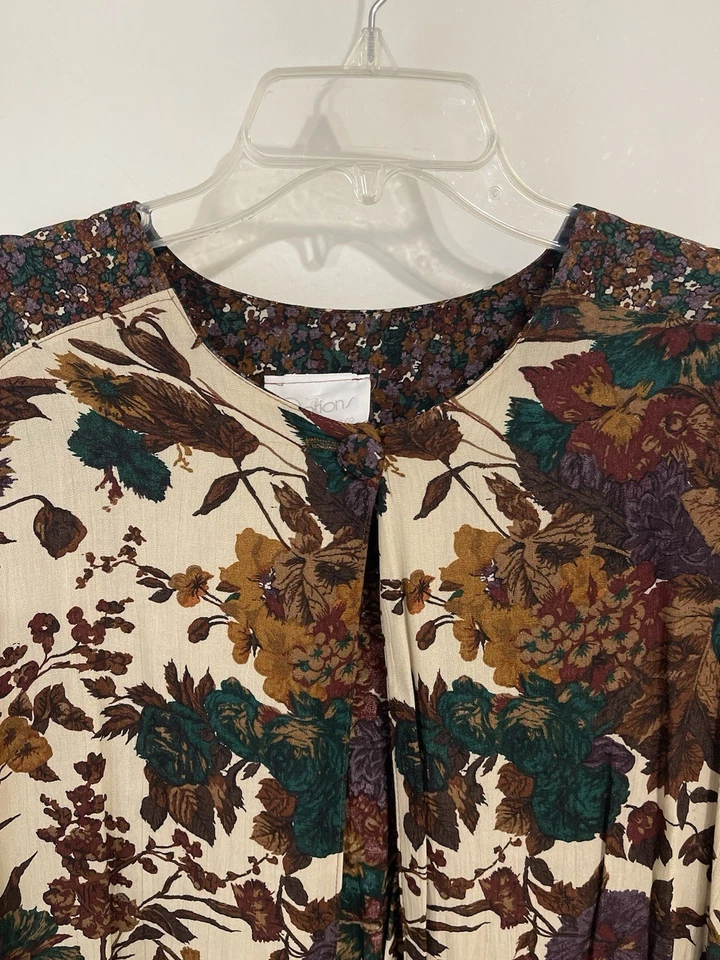 Vintage Options A Susan Burrowes Co Floral Cardigan One Button - Image 2 of 4