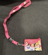 Disney Princess Lanyard with Zipper Coin Pouch   Pink   Adjustable Breakaway