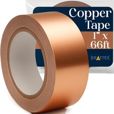 Copper Tape 1 Inch x 66ft Conductive Copper Foil Tape with Adhesive for S...