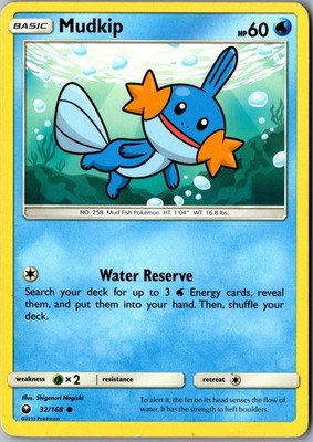 Mudkip 32/168 Common SM - Celestial Storm LP Pokemon Card