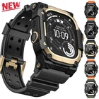 For Apple Watch Ultra 3 2 49mm Silicone Band Strap+Metal Protective Bumper Case