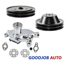 Short Water Pump W 2 Grooves Pulley Crankshaft For Sb Chevy 283 305 350 Swp
