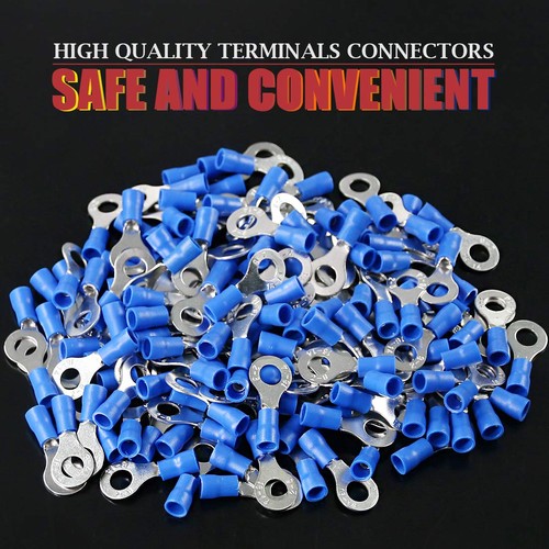 100Pcs 16-14AWG Insulated Terminals Ring Electrical Wire Crimp Connectors - Picture 6 of 7