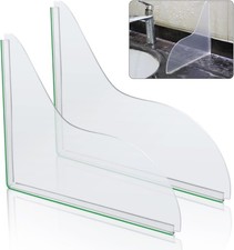 2Pcs Shower Splash Guard, Self Adhesive Bathtub Corner Splash Guard Clear Shower