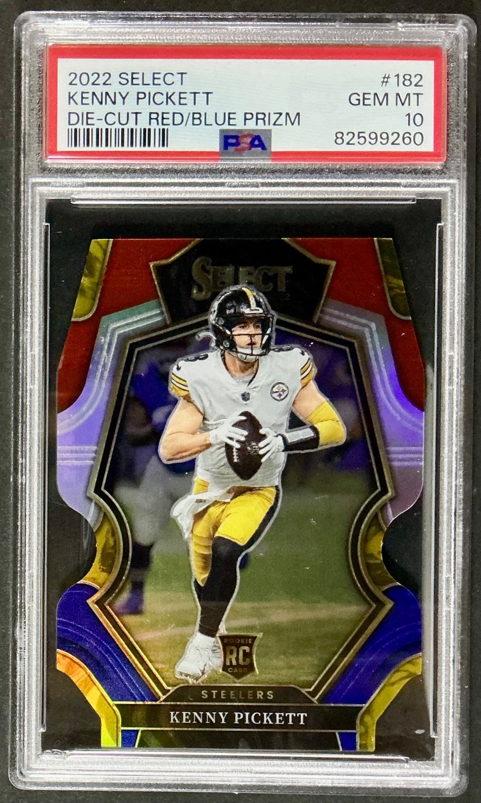2022 Select Red & Blue Prizm Die-Cut Kenny Pickett #182 PSA 10 GEM MT Rookie RC