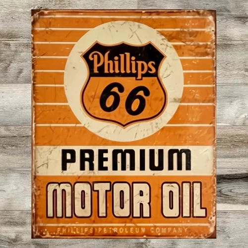 Phillips 66 Premium Motor Oil 12.5" x 16" Vintage Novelty Metal Sign New!