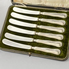 [Mappin & Webb] [Pure Silver Handle] Tea Knife 6 Piece Case